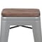 Flash Furniture 24" High Metal Indoor Counter Stool, Silver, PK4 4-ET-31320W-24-SV-R-GG - alternate 3